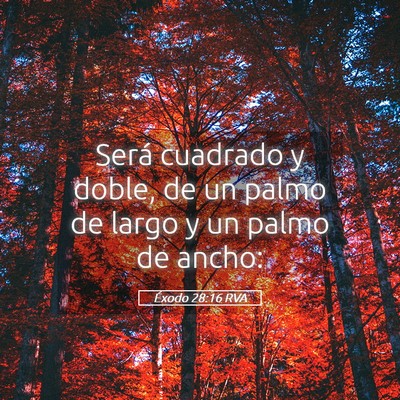 Picture 05 - Éxodo 28:16 RVA - Será cuadrado y doble, de un palmo de largo y un - Bible Verse Picture