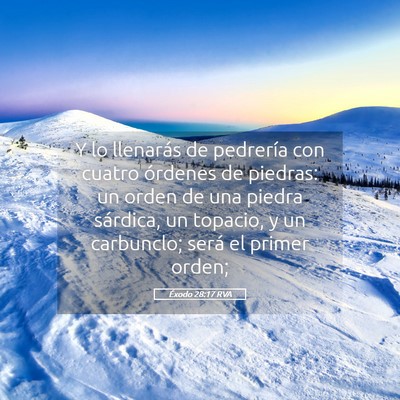 Picture 05 - Éxodo 28:17 RVA - Y lo llenarás de pedrería con cuatro órdenes - Bible Verse Picture