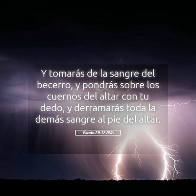 Picture 05 - Éxodo 29:12 RVA - Y tomarás de la sangre del becerro, y pondrás - Bible Verse Picture