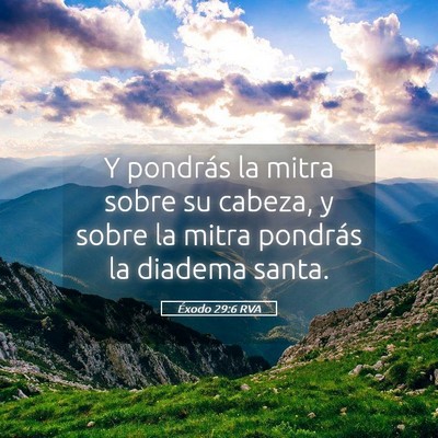 Picture 05 - Éxodo 29:6 RVA - Y pondrás la mitra sobre su cabeza, y sobre la - Bible Verse Picture