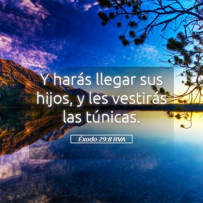 Picture 05 - Éxodo 29:8 RVA - Y harás llegar sus hijos, y les vestirás las - Bible Verse Picture