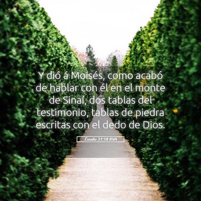 Picture 05 - Éxodo 31:18 RVA - Y dió á Moisés, como acabó de hablar con él - Bible Verse Picture