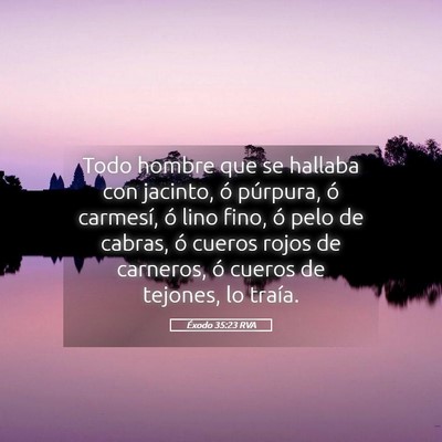 Picture 05 - Éxodo 35:23 RVA - Todo hombre que se hallaba con jacinto, ó - Bible Verse Picture