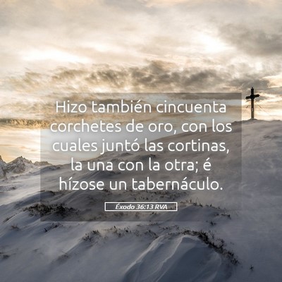 Picture 05 - Éxodo 36:13 RVA - Hizo también cincuenta corchetes de oro, con los - Bible Verse Picture