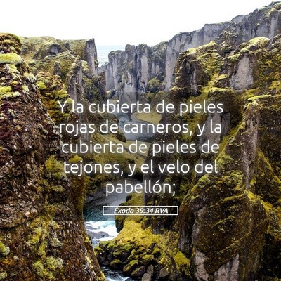 Picture 05 - Éxodo 39:34 RVA - Y la cubierta de pieles rojas de carneros, y la - Bible Verse Picture