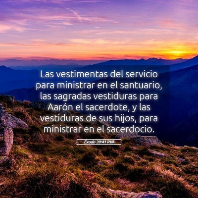 Picture 05 - Éxodo 39:41 RVA - Las vestimentas del servicio para ministrar en el - Bible Verse Picture