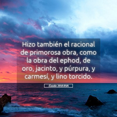 Picture 05 - Éxodo 39:8 RVA - Hizo también el racional de primorosa obra, como - Bible Verse Picture