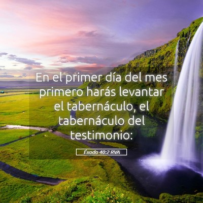Picture 05 - Éxodo 40:2 RVA - En el primer día del mes primero harás levantar - Bible Verse Picture