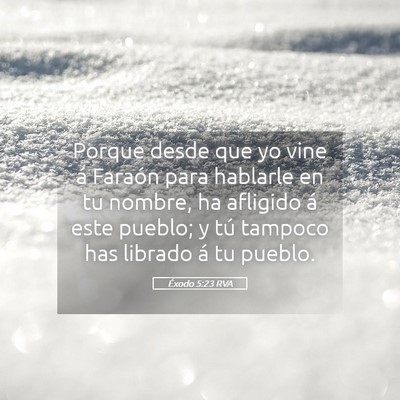Picture 05 - Éxodo 5:23 RVA - Porque desde que yo vine á Faraón para hablarle - Bible Verse Picture