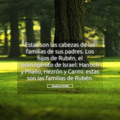 Picture 05 - Éxodo 6:14 RVA - Estas son las cabezas de las familias de sus - Bible Verse Picture