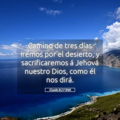 Picture 05 - Éxodo 8:27 RVA - Camino de tres días iremos por el desierto, y - Bible Verse Picture