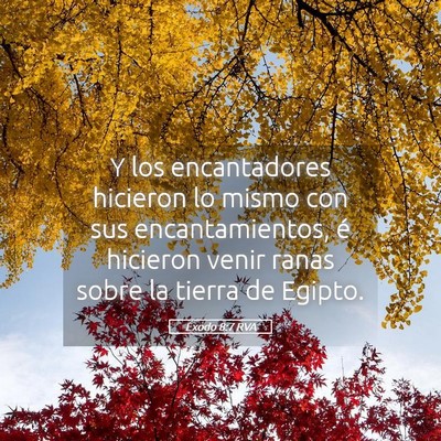 Picture 05 - Éxodo 8:7 RVA - Y los encantadores hicieron lo mismo con sus - Bible Verse Picture