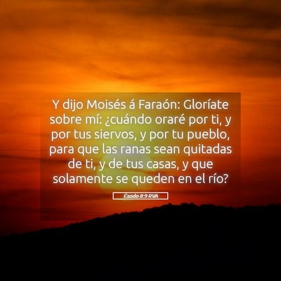 Picture 05 - Éxodo 8:9 RVA - Y dijo Moisés á Faraón: Gloríate sobre mí: - Bible Verse Picture