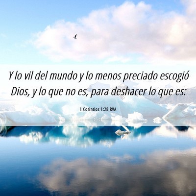Picture 06 - 1 Corintios 1:28 RVA - Y lo vil del mundo y lo menos preciado escogió - Bible Verse Picture