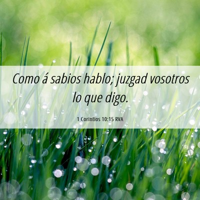 Picture 06 - 1 Corintios 10:15 RVA - Como á sabios hablo; juzgad vosotros lo que - Bible Verse Picture