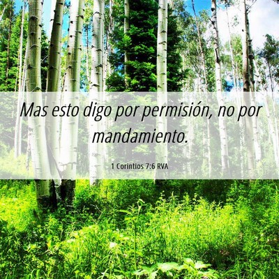 Picture 06 - 1 Corintios 7:6 RVA - Mas esto digo por permisión, no por - Bible Verse Picture