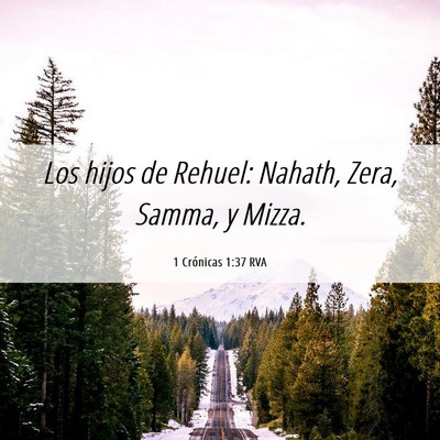 Picture 06 - 1 Crónicas 1:37 RVA - Los hijos de Rehuel: Nahath, Zera, Samma, y - Bible Verse Picture