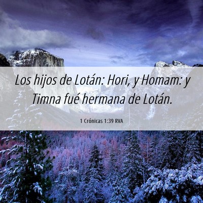 Picture 06 - 1 Crónicas 1:39 RVA - Los hijos de Lotán: Hori, y Homam: y Timna fué - Bible Verse Picture