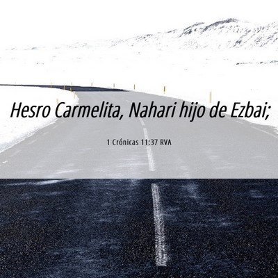 Picture 06 - 1 Crónicas 11:37 RVA - Hesro Carmelita, Nahari hijo de - Bible Verse Picture