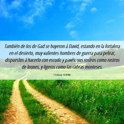 Picture 06 - 1 Crónicas 12:8 RVA - También de los de Gad se huyeron á David, - Bible Verse Picture