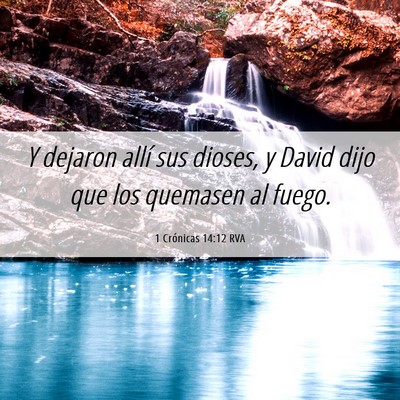 Picture 06 - 1 Crónicas 14:12 RVA - Y dejaron allí sus dioses, y David dijo que los - Bible Verse Picture
