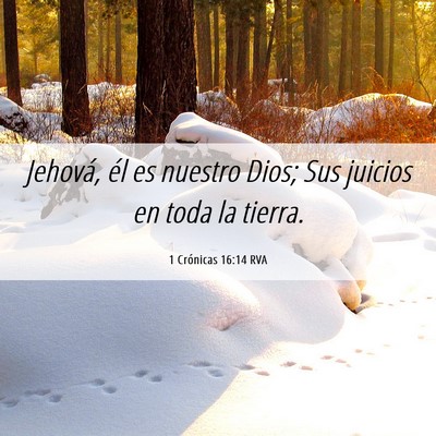 Picture 06 - 1 Crónicas 16:14 RVA - Jehová, él es nuestro Dios; Sus juicios en toda - Bible Verse Picture
