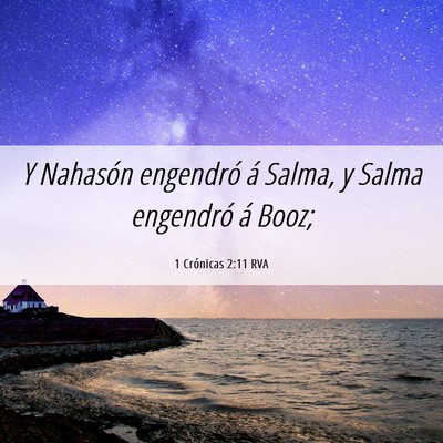 Picture 06 - 1 Crónicas 2:11 RVA - Y Nahasón engendró á Salma, y Salma engendró - Bible Verse Picture