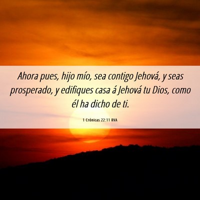 Picture 06 - 1 Crónicas 22:11 RVA - Ahora pues, hijo mío, sea contigo Jehová, y - Bible Verse Picture