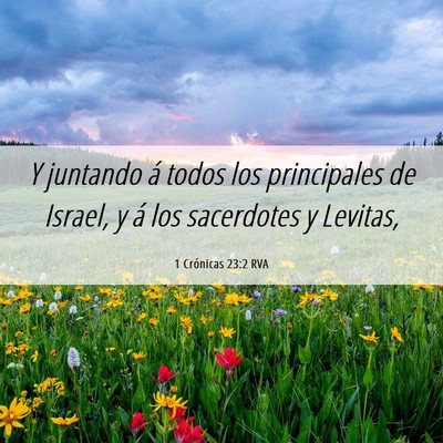 Picture 06 - 1 Crónicas 23:2 RVA - Y juntando á todos los principales de Israel, y - Bible Verse Picture