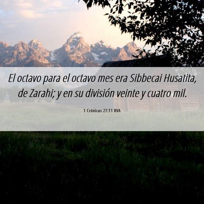 Picture 06 - 1 Crónicas 27:11 RVA - El octavo para el octavo mes era Sibbecai - Bible Verse Picture
