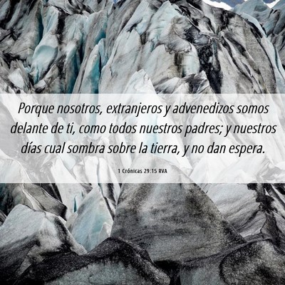 Picture 06 - 1 Crónicas 29:15 RVA - Porque nosotros, extranjeros y advenedizos somos - Bible Verse Picture
