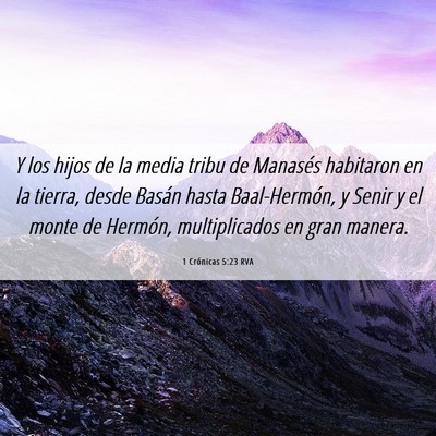 Picture 06 - 1 Crónicas 5:23 RVA - Y los hijos de la media tribu de Manasés - Bible Verse Picture
