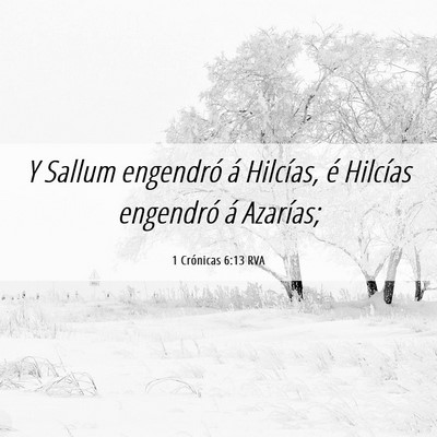 Picture 06 - 1 Crónicas 6:13 RVA - Y Sallum engendró á Hilcías, é Hilcías - Bible Verse Picture