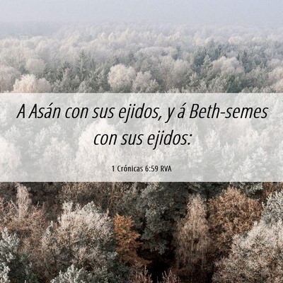 Picture 06 - 1 Crónicas 6:59 RVA - A Asán con sus ejidos, y á Beth-semes con sus - Bible Verse Picture
