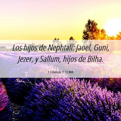 Picture 06 - 1 Crónicas 7:13 RVA - Los hijos de Nephtalí: Jaoel, Guni, Jezer, y - Bible Verse Picture