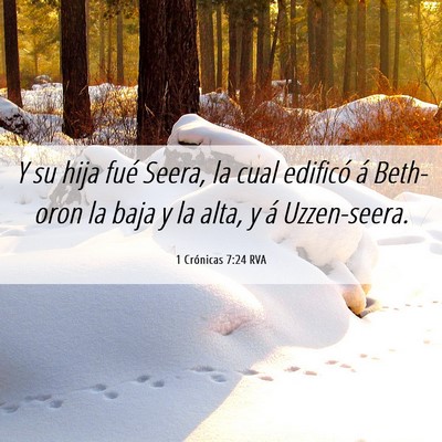 Picture 06 - 1 Crónicas 7:24 RVA - Y su hija fué Seera, la cual edificó á - Bible Verse Picture