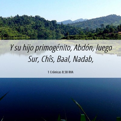 Picture 06 - 1 Crónicas 8:30 RVA - Y su hijo primogénito, Abdón, luego Sur, Chîs, - Bible Verse Picture