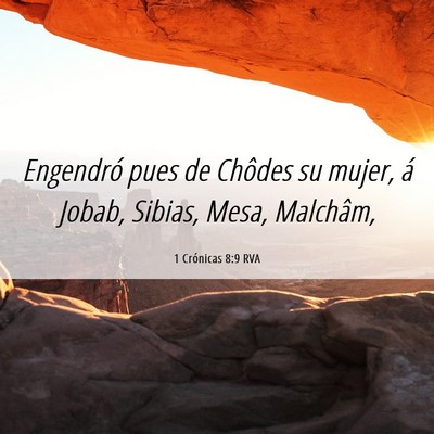 Picture 06 - 1 Crónicas 8:9 RVA - Engendró pues de Chôdes su mujer, á Jobab, - Bible Verse Picture