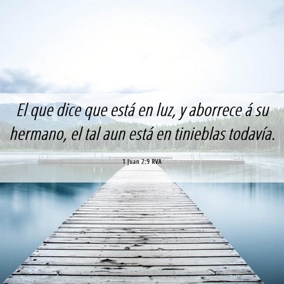 Picture 06 - 1 Juan 2:9 RVA - El que dice que está en luz, y aborrece á su - Bible Verse Picture