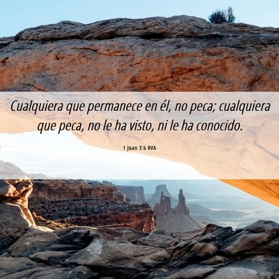 Picture 06 - 1 Juan 3:6 RVA - Cualquiera que permanece en él, no peca; - Bible Verse Picture