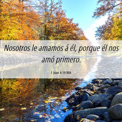 Picture 06 - 1 Juan 4:19 RVA - Nosotros le amamos á él, porque él nos amó - Bible Verse Picture