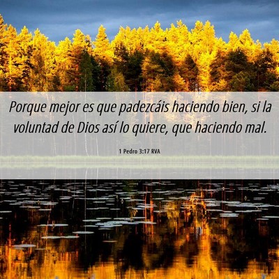 Picture 06 - 1 Pedro 3:17 RVA - Porque mejor es que padezcáis haciendo bien, si - Bible Verse Picture