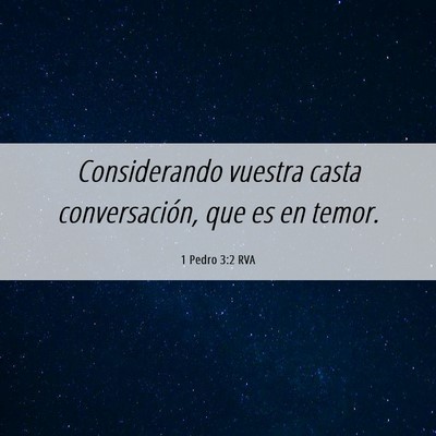 Picture 06 - 1 Pedro 3:2 RVA - Considerando vuestra casta conversación, que es - Bible Verse Picture