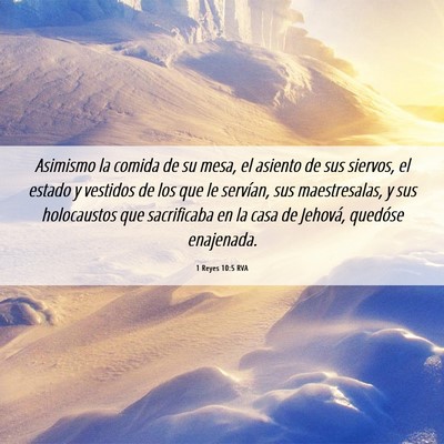Picture 06 - 1 Reyes 10:5 RVA - Asimismo la comida de su mesa, el asiento de sus - Bible Verse Picture