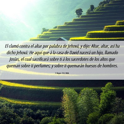 Picture 06 - 1 Reyes 13:2 RVA - El clamó contra el altar por palabra de Jehová, - Bible Verse Picture