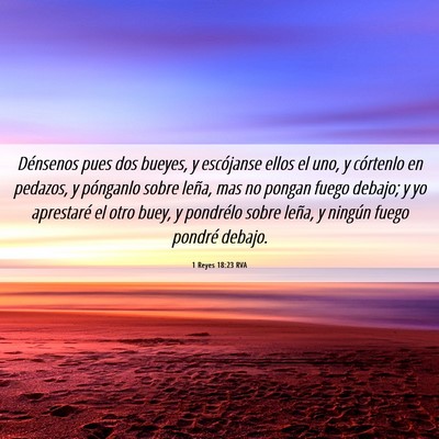 Picture 06 - 1 Reyes 18:23 RVA - Dénsenos pues dos bueyes, y escójanse ellos el - Bible Verse Picture