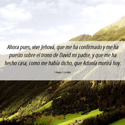 Picture 06 - 1 Reyes 2:24 RVA - Ahora pues, vive Jehová, que me ha confirmado y - Bible Verse Picture