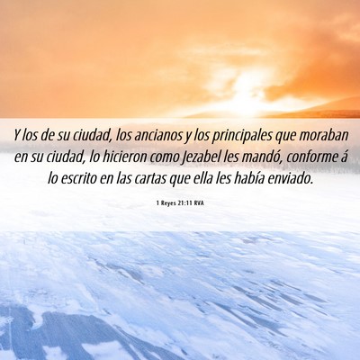 Picture 06 - 1 Reyes 21:11 RVA - Y los de su ciudad, los ancianos y los - Bible Verse Picture