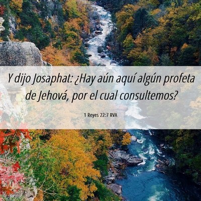 Picture 06 - 1 Reyes 22:7 RVA - Y dijo Josaphat: ¿Hay aún aquí algún profeta - Bible Verse Picture
