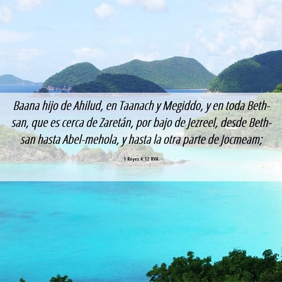 Picture 06 - 1 Reyes 4:12 RVA - Baana hijo de Ahilud, en Taanach y Megiddo, y en - Bible Verse Picture